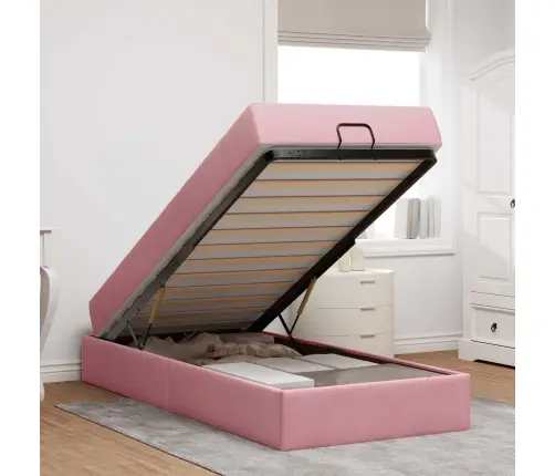 Voodiraam Madratsiga Madratsiga 2 Pcs Roosa Samet