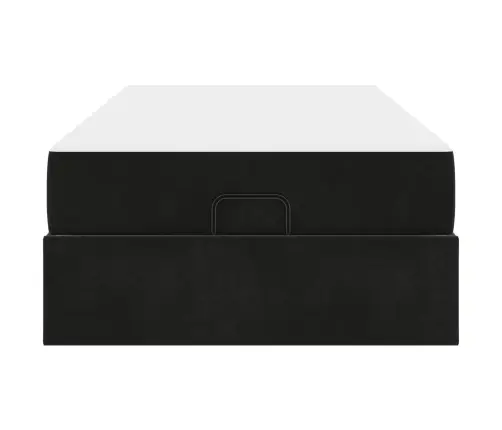 Gultas Rāmis Ar Uzglabāšanu Melna 100 X 200 Cm Samts Vidaxl