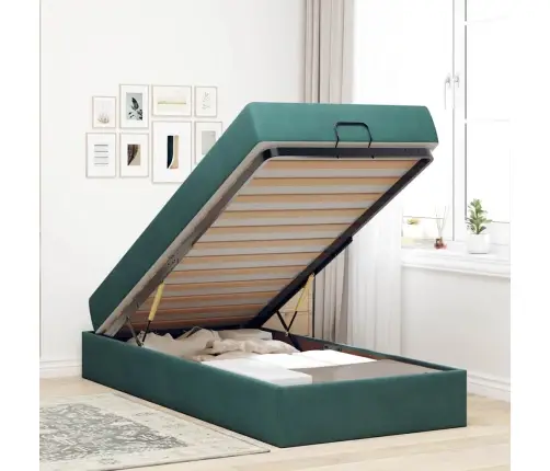 Lovos Rėmas Su Čiužiniu Su Čiužiniu 2 Pcs Žalia Aksomas