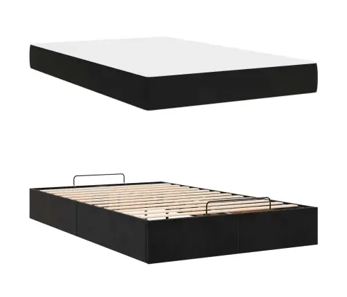 Lovos Rėmas Su Čiužiniu Su Čiužiniu 2 Pcs Juoda Aksomas