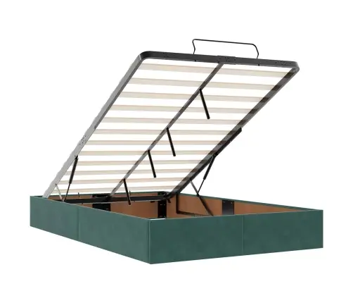 Voodiraam Madratsiga Madratsiga 2 Pcs Roheline Samet