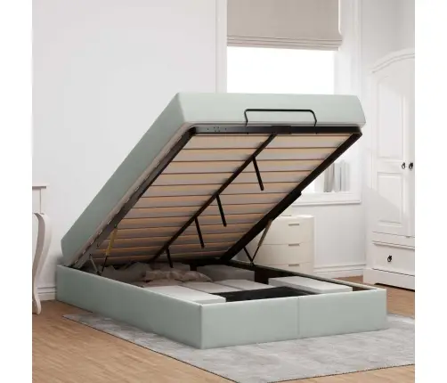 Gultas Rāmis Ar Matraci Gaiši Pelēka 120 X 200 Cm Samts Vidaxl