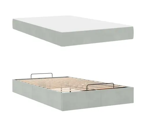 Voodiraam Madratsiga Madratsiga 2 Pcs Helehall Samet