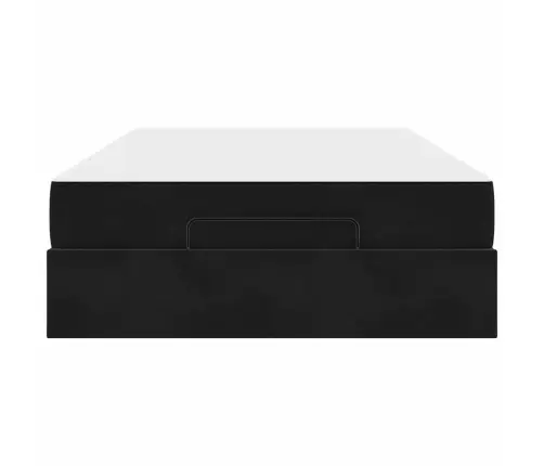 Gultas Rāmis Ar Uzglabāšanu Melna 140 X 190 Cm Samts Vidaxl