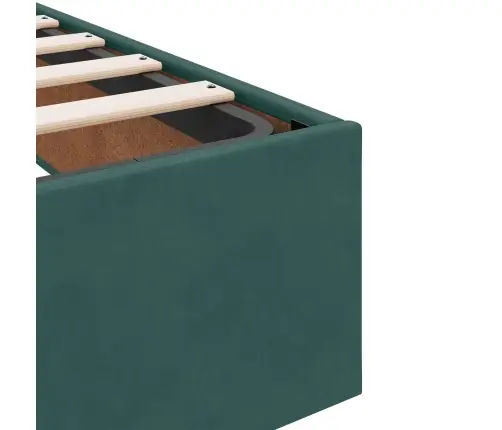 Gultas Rāmis Ar Matraci Tumši Zaļa 140 X 190 Cm Samts Vidaxl