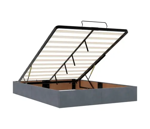 Gultas Rāmis Cits Tumši Pelēka 160 X 200 Cm Samts Vidaxl