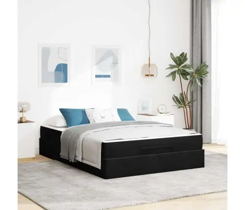 Gultas Rāmis Cits Tumši Zaļa Un Balta 160 X 200 Cm Samts Vidaxl