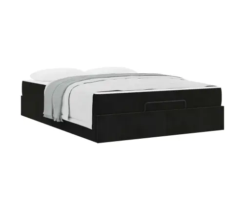 Lovos Rėmas Su Čiužiniu Su Čiužiniu 2 Pcs Juoda Aksomas