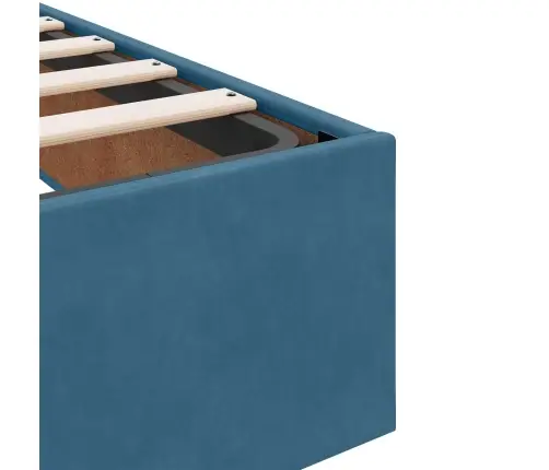 Gultas Rāmis Cits Zila 160 X 200 Cm Samts Vidaxl