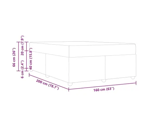 Gultas Rāmis Cits Zila 160 X 200 Cm Samts Vidaxl