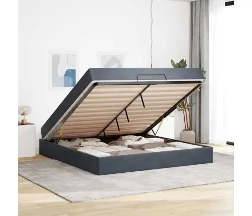 Gultas Rāmis Cits Tumši Pelēka 180 X 200 Cm Samts Vidaxl