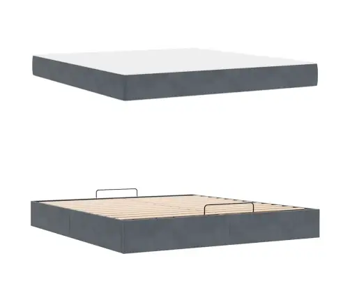 Gultas Rāmis Cits Tumši Pelēka 180 X 200 Cm Samts Vidaxl