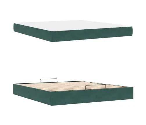 Voodiraam Madratsiga Madratsiga 2 Pcs Roheline Samet