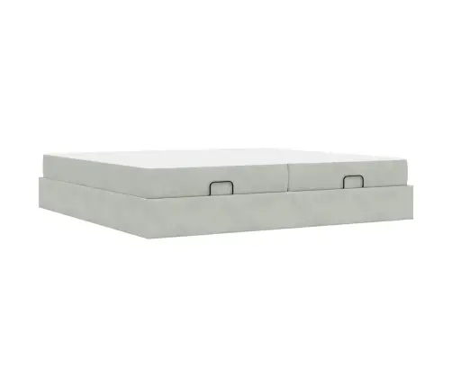 Gultas Rāmis Gaiši Pelēka 200 X 200 Cm Samts Vidaxl