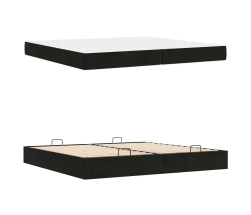 Lovos Rėmas Su Čiužiniu Su Čiužiniu 2 Pcs Juoda Aksomas