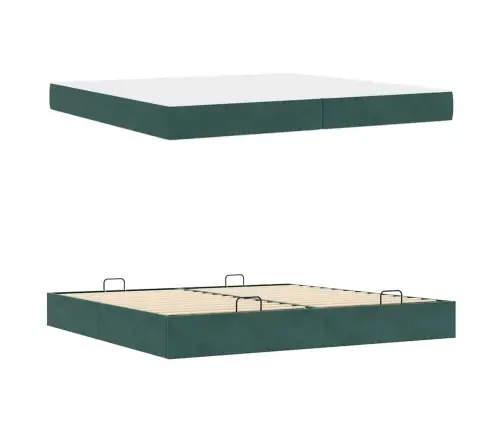 Voodiraam Madratsiga Madratsiga 2 Pcs Roheline Samet