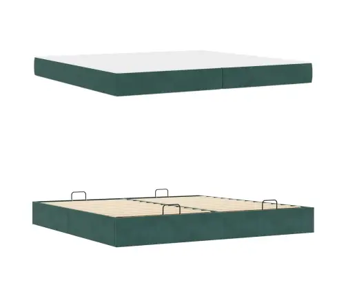 Voodiraam Madratsiga Madratsiga 2 Pcs Roheline Samet