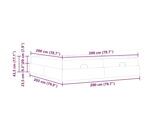 Voodiraam Madratsiga Madratsiga 2 Pcs Roheline Samet