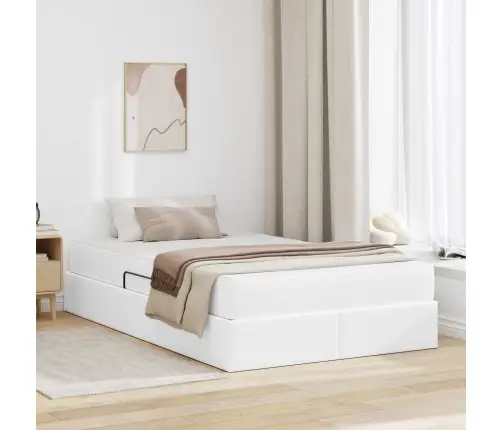 Gulta Ar Uzglabāšanas Vietu Un Matraci Balts 120 X 190 Cm Vidaxl