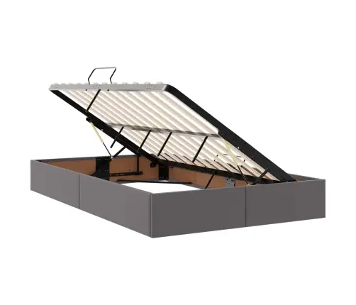 Lova Su Daiktų Laikymo Vieta Ir Čiužiniu 2 Pcs Pilka Oda