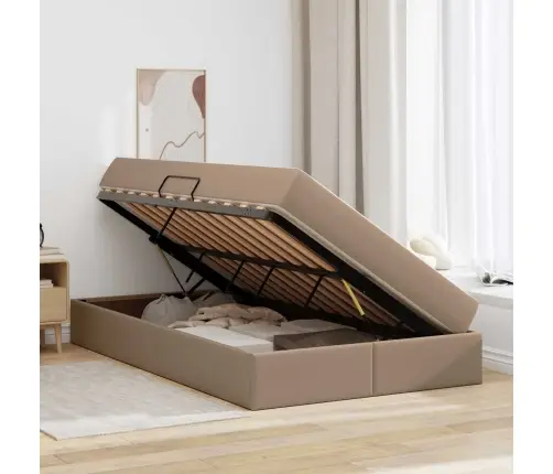 Gulta Ar Uzglabāšanas Vietu Un Matraci Kapučīno 120 X 190 Cm Vidaxl