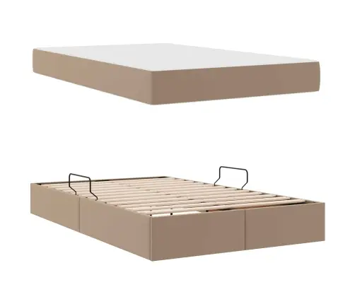 Gulta Ar Uzglabāšanas Vietu Un Matraci Kapučīno 120 X 190 Cm Vidaxl