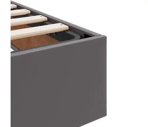 Lova Su Daiktų Laikymo Vieta Ir Čiužiniu 2 Pcs Pilka Oda