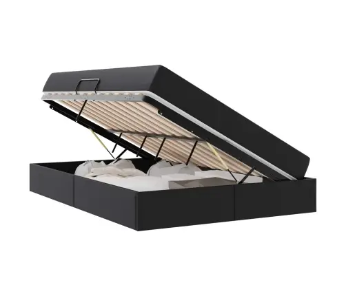 Gulta Ar Uzglabāšanas Vietu Un Matraci Melna 140 X 190 Cm Vidaxl