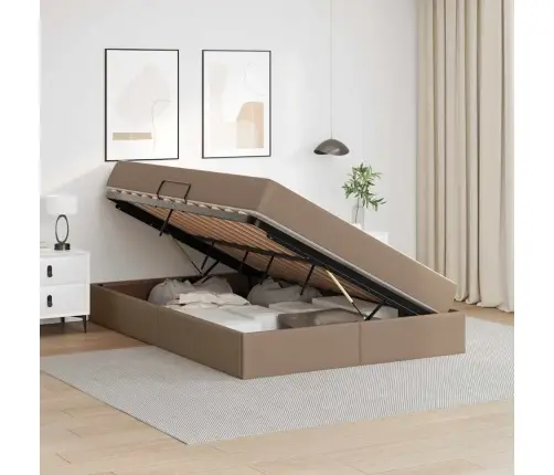 Gulta Ar Uzglabāšanas Vietu Un Matraci Kapučīno 140 X 190 Cm Vidaxl