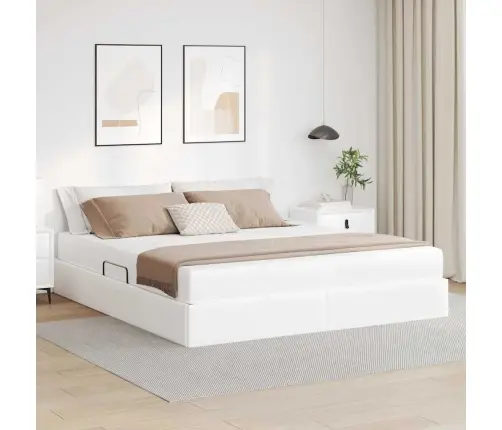 Gulta Ar Uzglabāšanas Vietu Un Matraci Balts 160 X 200 Cm Vidaxl