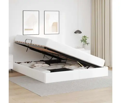 Gulta Ar Uzglabāšanas Vietu Un Matraci Balts 160 X 200 Cm Vidaxl