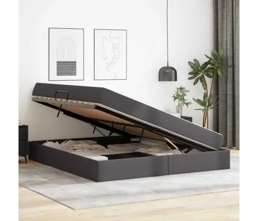 Voodi Hoiukohaga Ja Madratsiga Madratsiga 2 Pcs Hall Nahk