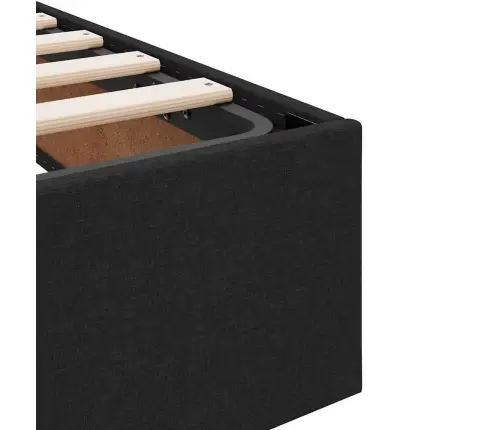 Gulta Ar Uzglabāšanas Vietu Un Matraci Melna 90 X 200 Cm Vidaxl