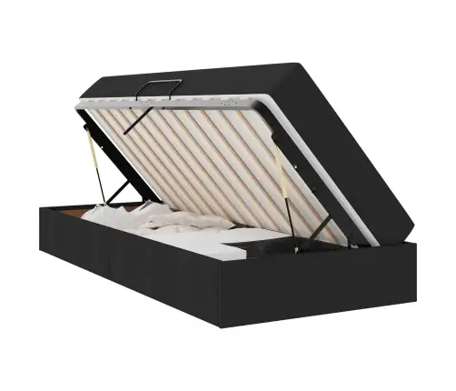 Gulta Ar Uzglabāšanas Vietu Un Matraci Melna 90 X 200 Cm Vidaxl