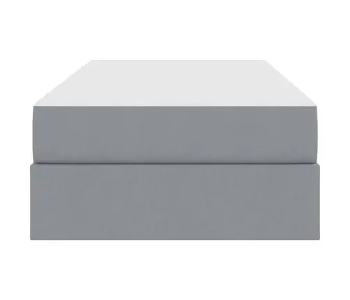 Voodi Hoiukohaga Ja Madratsiga Helehall 100 X 200 Cm Polüester