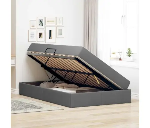 Gulta Ar Uzglabāšanas Vietu Un Matraci Ar Matraci Tumši Pelēks Vidaxl