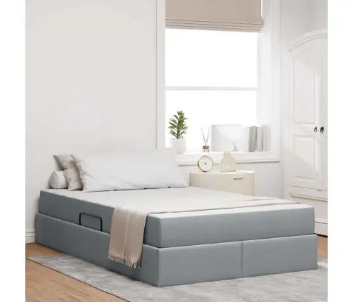 Gulta Ar Uzglabāšanas Vietu Un Matraci Ar Matraci Gaiši Pelēks Vidaxl