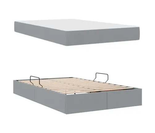 Gulta Ar Uzglabāšanas Vietu Un Matraci Ar Matraci Gaiši Pelēks Vidaxl