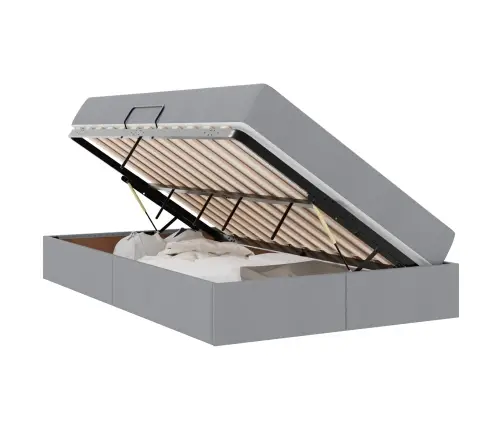 Gulta Ar Uzglabāšanas Vietu Un Matraci Ar Matraci Gaiši Pelēks Vidaxl