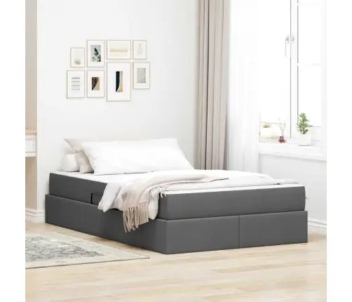 Lova Su Daiktų Laikymo Vieta Ir Čiužiniu Tamsiai Pilka