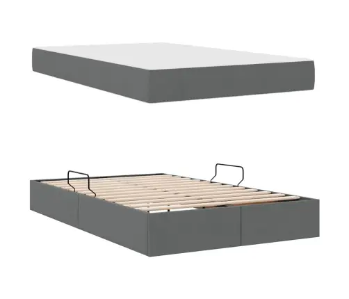 Lova Su Daiktų Laikymo Vieta Ir Čiužiniu Tamsiai Pilka