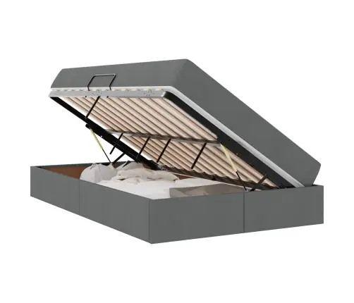 Lova Su Daiktų Laikymo Vieta Ir Čiužiniu Tamsiai Pilka