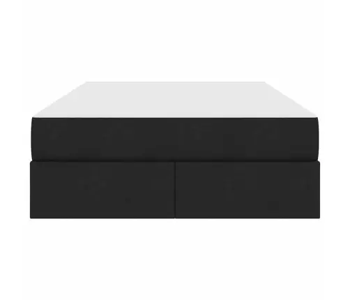 Gulta Ar Uzglabāšanas Vietu Un Matraci Melna 120 X 200 Cm Vidaxl