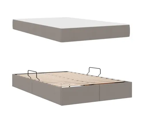 Gulta Ar Uzglabāšanas Vietu Un Matraci Pelēkbrūna 120 X 200 Cm Vidaxl