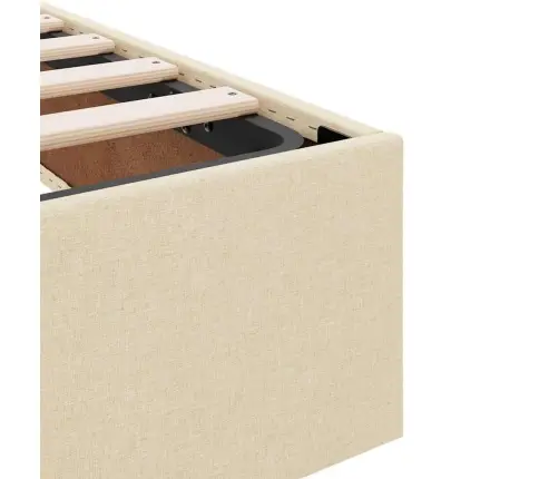 Gulta Ar Uzglabāšanas Vietu Un Matraci Krēmkrāsa 120 X 200 Cm Vidaxl