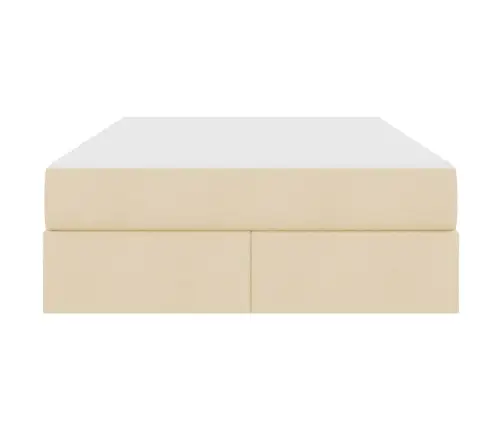 Gulta Ar Uzglabāšanas Vietu Un Matraci Krēmkrāsa 120 X 200 Cm Vidaxl