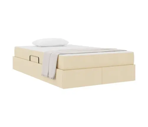 Gulta Ar Uzglabāšanas Vietu Un Matraci Krēmkrāsa 120 X 200 Cm Vidaxl