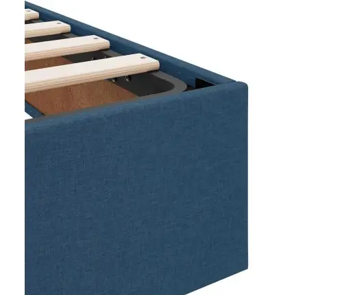 Gulta Ar Uzglabāšanas Vietu Un Matraci Zila 120 X 200 Cm Vidaxl