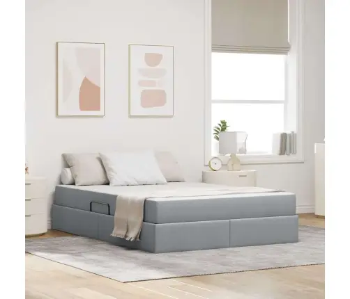 Gulta Ar Uzglabāšanas Vietu Un Matraci Ar Matraci Gaiši Pelēks Vidaxl