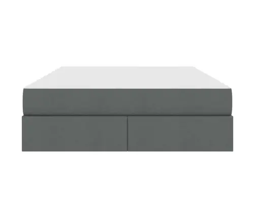 Voodi Hoiukohaga Ja Madratsiga Tumehall 140 X 190 Cm Polüester